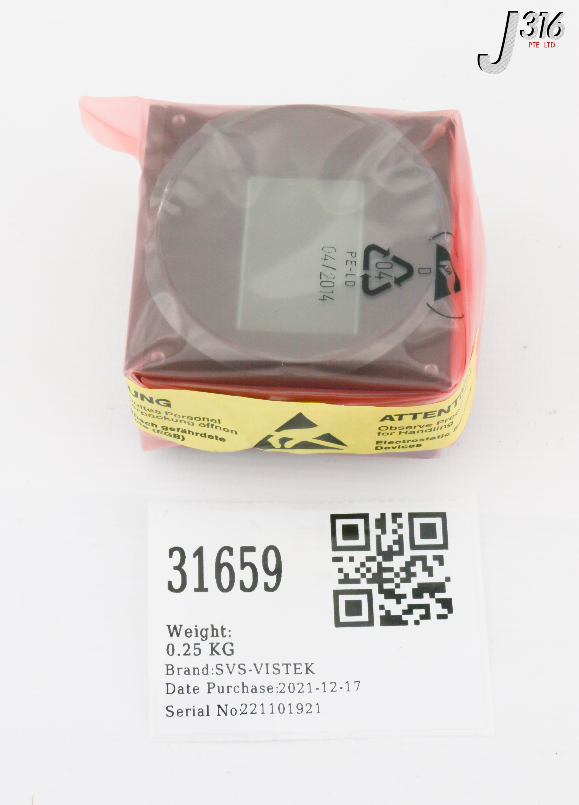 O.vi 31659 SVS-VISTEK CCD CAMERA ASSY, SVCAM, MONOCHROME (NEW